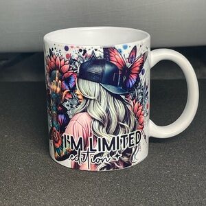 I'm Limited Edition Graphic Ceramic Mug - Colorful Butterfly Design